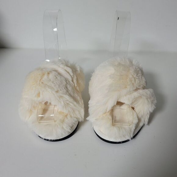 Famiport fluffy cross band cushioned non-slip indoor/outdoor slippers - Picture 7 of 15